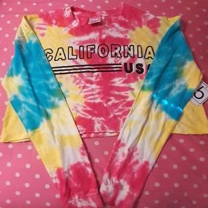 Tye Dye California USA Cropped Sweatshirt